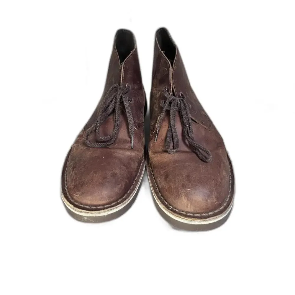 Clarks Bushacra 3 Chukka‎ Desert Boots Beeswax Brown Leather Boots Men's 12